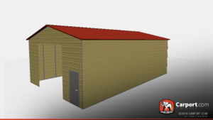 30x50-vertical-roof-metal-workshop-32293-side1 30 x 50 vertical roof metal workshop side view